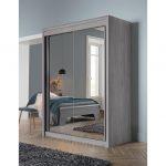 Miniature Armoire 2 portes coulissantes bois, 1 miroir central MULTY (image 6)