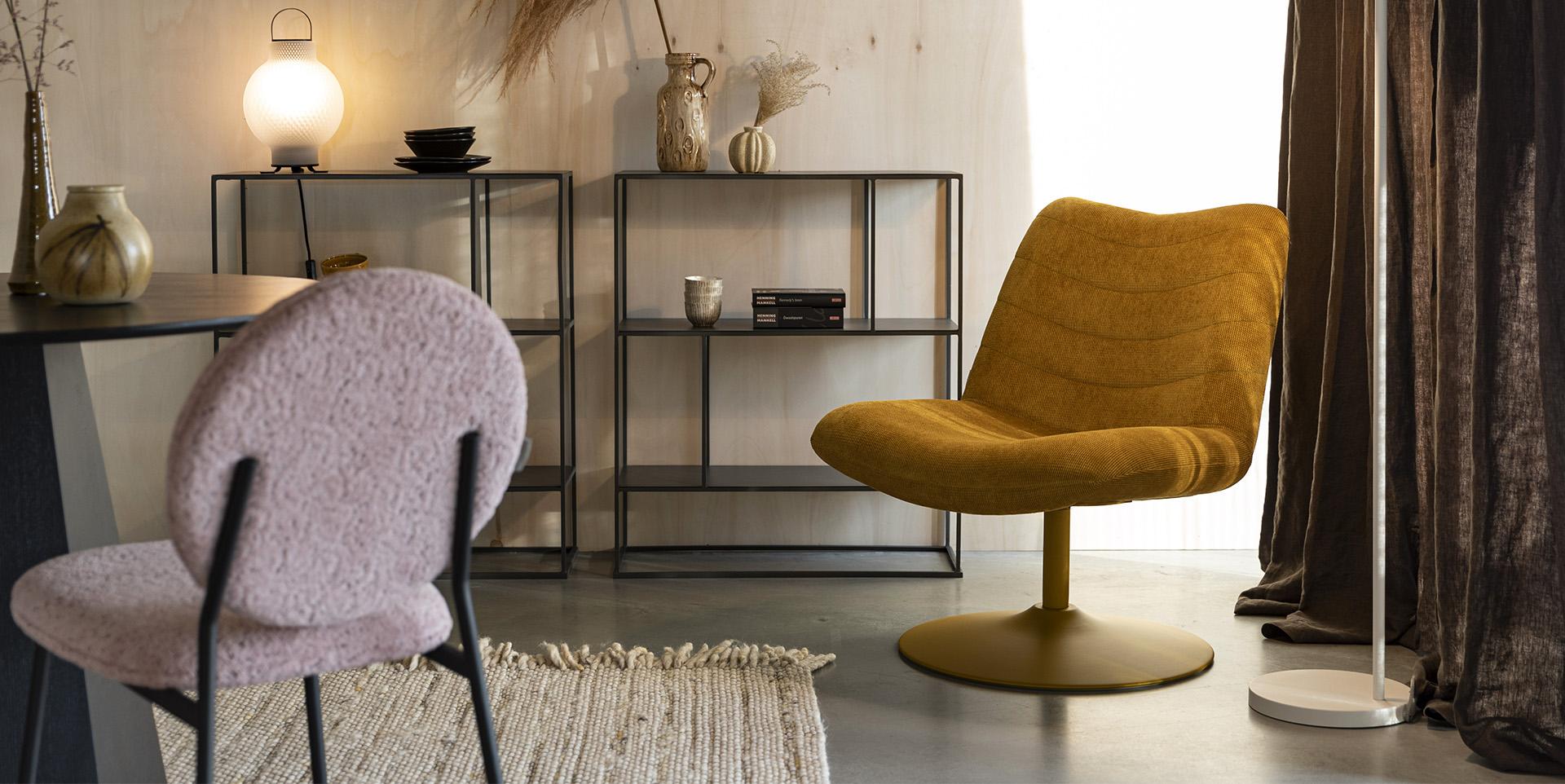 Slider Fauteuil en tissu pivotant BUBBA ZUIVER (image 1)