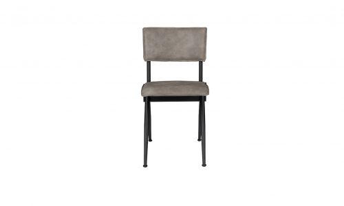 Chaise en cuir WILLOW grise DUTCHBONE