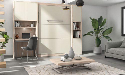Lit escamotable vertical avec module table SMART