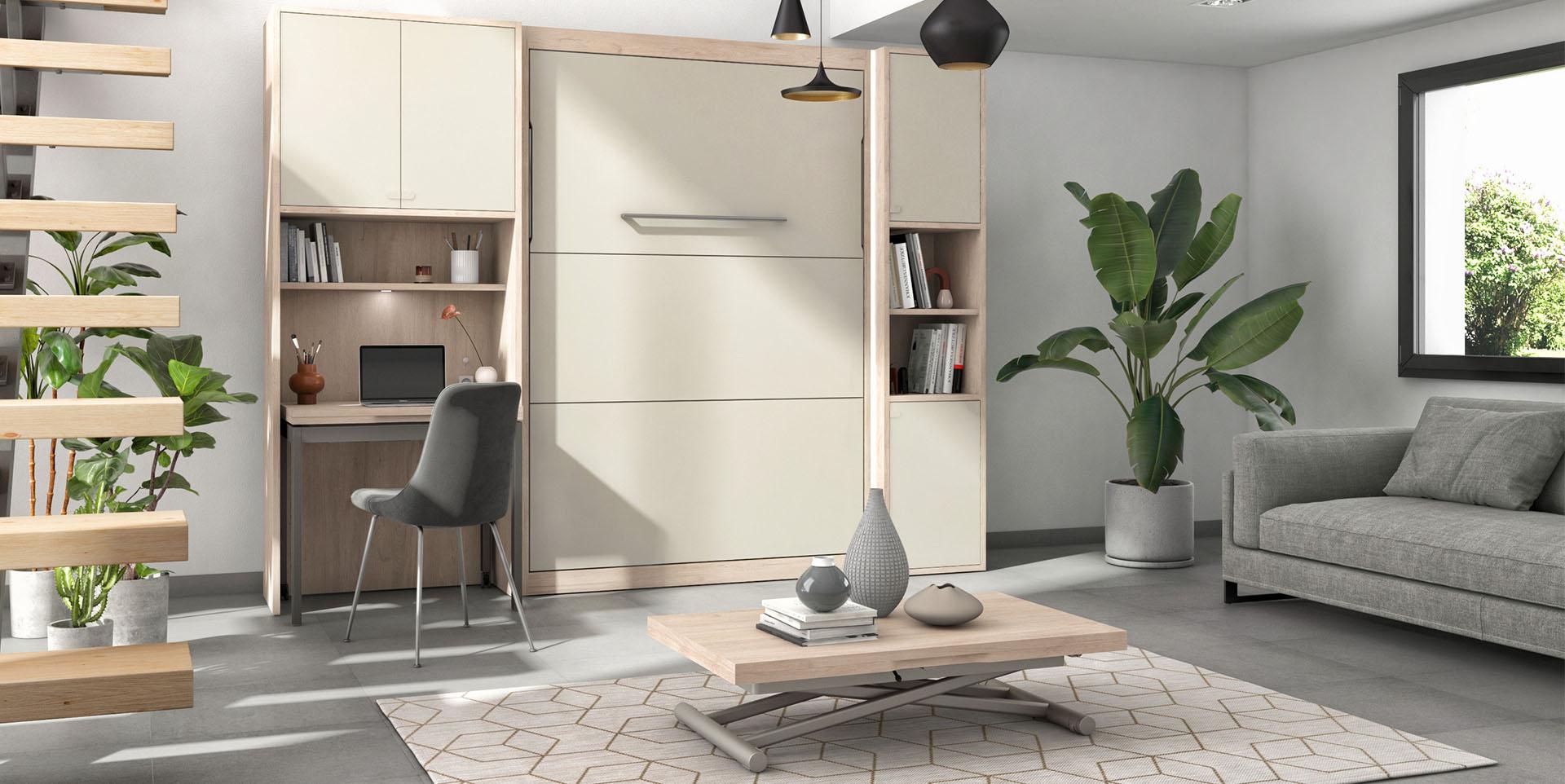 Slider Lit escamotable vertical avec module table SMART (image 2)