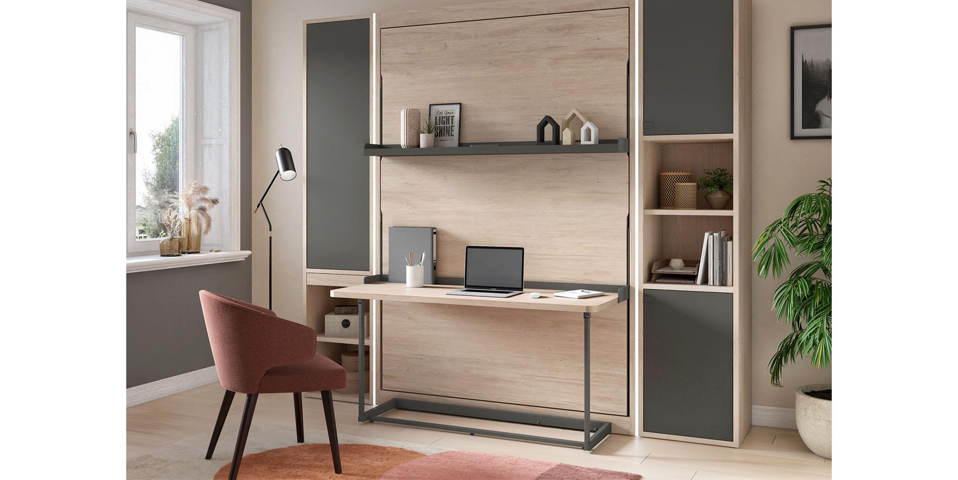 Slider Lit escamotable vertical avec bureau SMART (image 2)