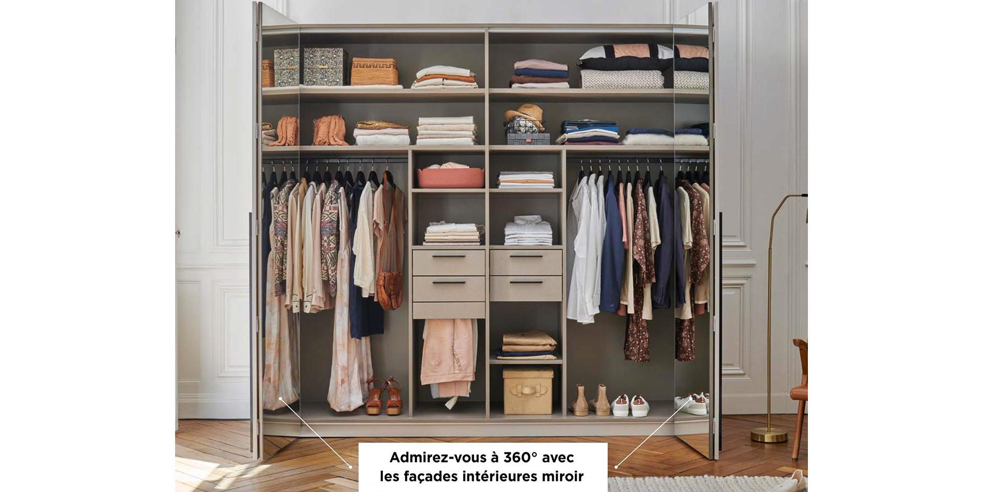 Slider Armoire portes pliantes avec miroir TOSCANE (image 4)