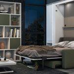 Miniature Lit escamotable vertical avec banquette accoudoirs larges SMART (image 1)