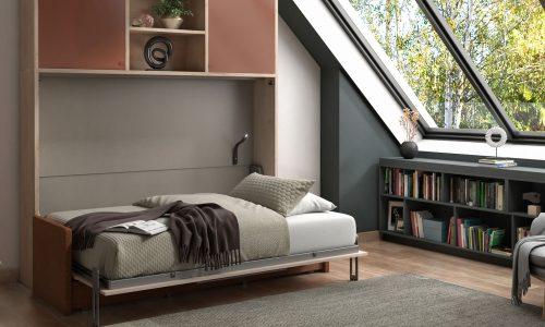 Lit escamotable horizontal avec banquette accoudoirs fins SMART 1
