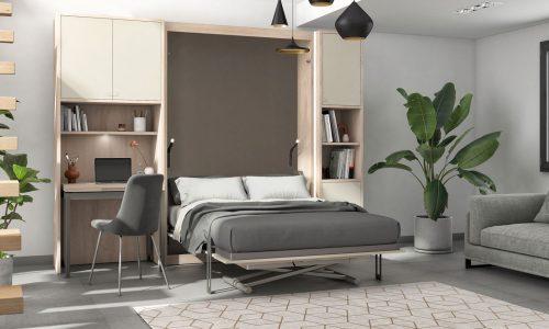 Lit escamotable vertical avec module table SMART 1