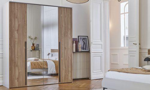 Armoire portes pliantes avec miroir TOSCANE
