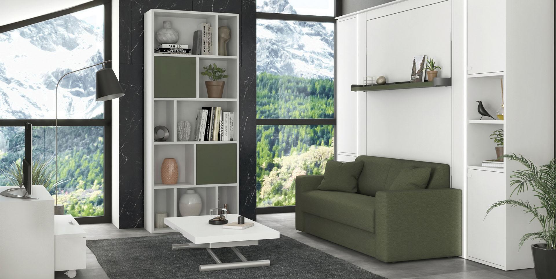 Slider Lit escamotable vertical avec banquette accoudoirs larges SMART (image 2)