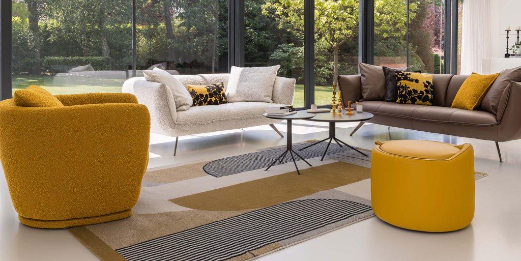 fauteuil pivotant jaune